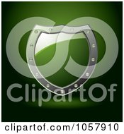 Royalty Free Vector Clip Art Illustration Of A 3d Green Shield Sign With Copyspace by michaeltravers