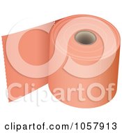 Royalty Free Vector Clip Art Illustration Of A 3d Roll Of Pink Toilet Paper