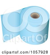 Poster, Art Print Of 3d Roll Of Blue Toilet Paper