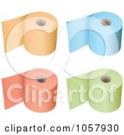 Poster, Art Print Of Digital Collage Of 3d Rolls Of Colored Toilet Paper