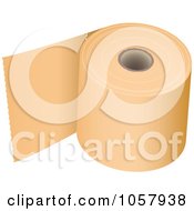 Royalty Free Vector Clip Art Illustration Of A 3d Roll Of Orange Toilet Paper