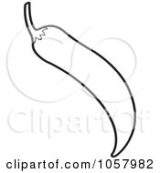 Royalty Free Vector Clip Art Illustration Of An Outlined Chili Pepper
