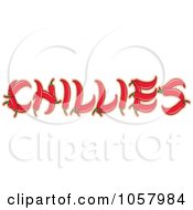 Poster, Art Print Of Red Peppers Spelling Out Chillies