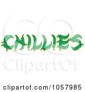 Poster, Art Print Of Green Peppers Spelling Out Chillies