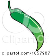 Royalty Free Vector Clip Art Illustration Of A Green Chili Pepper
