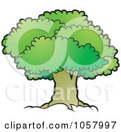 Royalty Free Vector Clip Art Illustration Of A Mature Tree With A Lush Canopy 3