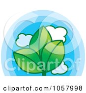 Royalty Free Vector Clip Art Illustration Of A Triple Leaf And Blue Sky Icon