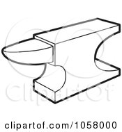 Royalty Free Vector Clip Art Illustration Of A Coloring Page Outline Of An Anvil