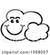 Poster, Art Print Of Outlined Smiling Cloud