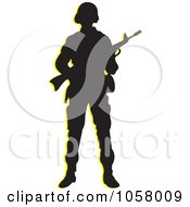 Silhouetted Armed Soldier