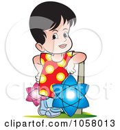 Sri Lankan Kid With Vesak Lanterns