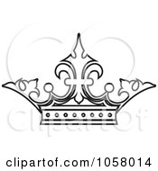 Poster, Art Print Of Coloring Page Outline Of An Ornate Crown