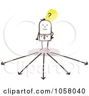 Poster, Art Print Of Stick Businessman Trying To Decide Which Way To Go
