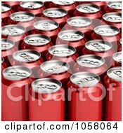 3d Red Soda Cans