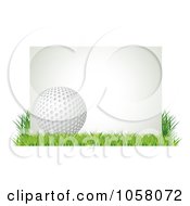 Poster, Art Print Of 3d Golf Ball With A Blank Sign In Grass