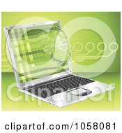 Poster, Art Print Of 3d Virtual Face Emerging From A Laptop