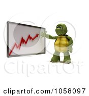 Poster, Art Print Of 3d Tortoise Discussing A Growth Chart