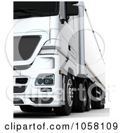 Poster, Art Print Of 3d White Euro Big Rig Truck - 1
