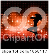 Poster, Art Print Of Crowd Cheering On A Sexy Silhouetted Female Dancer Over Red Lights