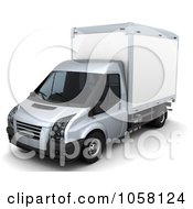 Royalty Free CGI Clip Art Illustration Of A 3d White Box Van by KJ Pargeter
