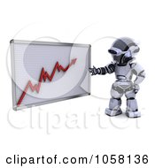 Poster, Art Print Of 3d Robot Discussing A Growth Graph