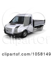 Poster, Art Print Of 3d Flat Bed Van Truck