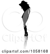 Royalty Free Vector Clip Art Illustration Of A Sexy Silhouetted Woman With A Reflection 2