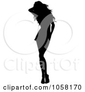 Royalty Free Vector Clip Art Illustration Of A Sexy Silhouetted Woman 2