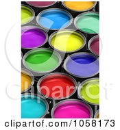 3d Paint Buckets Of Different Colors