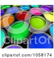 Poster, Art Print Of 3d Varied Colored Paint Buckets