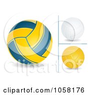 Poster, Art Print Of Digital Collage Of 3d Volleyballs