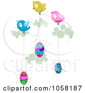 Royalty Free Vector Clip Art Illustration Of Easter Birds Transporting Decorated Eggs