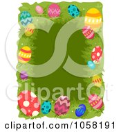 Poster, Art Print Of Easter Frame Of Colorful Eggs Over Grass