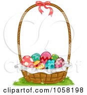 Poster, Art Print Of Basket Of Decorated Easter Eggs