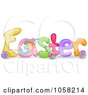 Poster, Art Print Of Baby Playing On The Word Easter