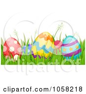 Royalty Free Vector Clip Art Illustration Of Easter Eggs Nestled In Spring Grass