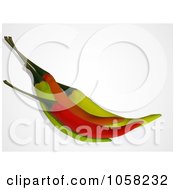 Royalty Free Vector Clip Art Illustration Of Four Red Green And Orange Chili Peppers