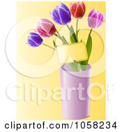 Tulips In A Pink Vase With A Tag