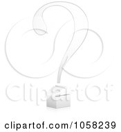 Royalty Free Vector Clip Art Illustration Of A 3d White Question Mark House by Andrei Marincas
