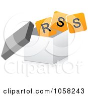 Poster, Art Print Of Orange Rss Symbol In A 3d Box
