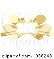 Poster, Art Print Of 3d Golden Tube Banner With Copyspace