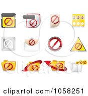 Royalty Free Vector Clip Art Illustration Of A Digital Collage Of 3d Forbidden Icon Design Elements