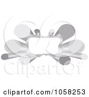 Poster, Art Print Of 3d Silver Tube Banner With Copyspace