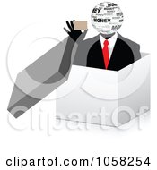 Poster, Art Print Of 3d Money Businessman Holding A Card In A Box
