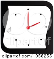 Royalty Free Vector Clip Art Illustration Of A Black Red And White Wall Clock With A Droplet