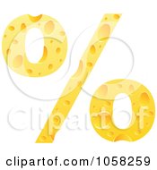 Royalty Free Vector Clip Art Illustration Of A Cheese Textured Percent Symbol
