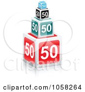 Royalty Free Vector Clip Art Illustration Of A 3d Stack Of Fifty Point Cubes