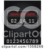 Poster, Art Print Of Save The Date Ticker With Numbers On A Black Grid