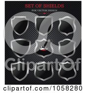 Poster, Art Print Of Digital Collage Of Black And Silver Shields