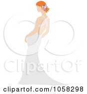 Royalty Free Vector Clip Art Illustration Of A Red Haired Bride Leaning In Her Gown